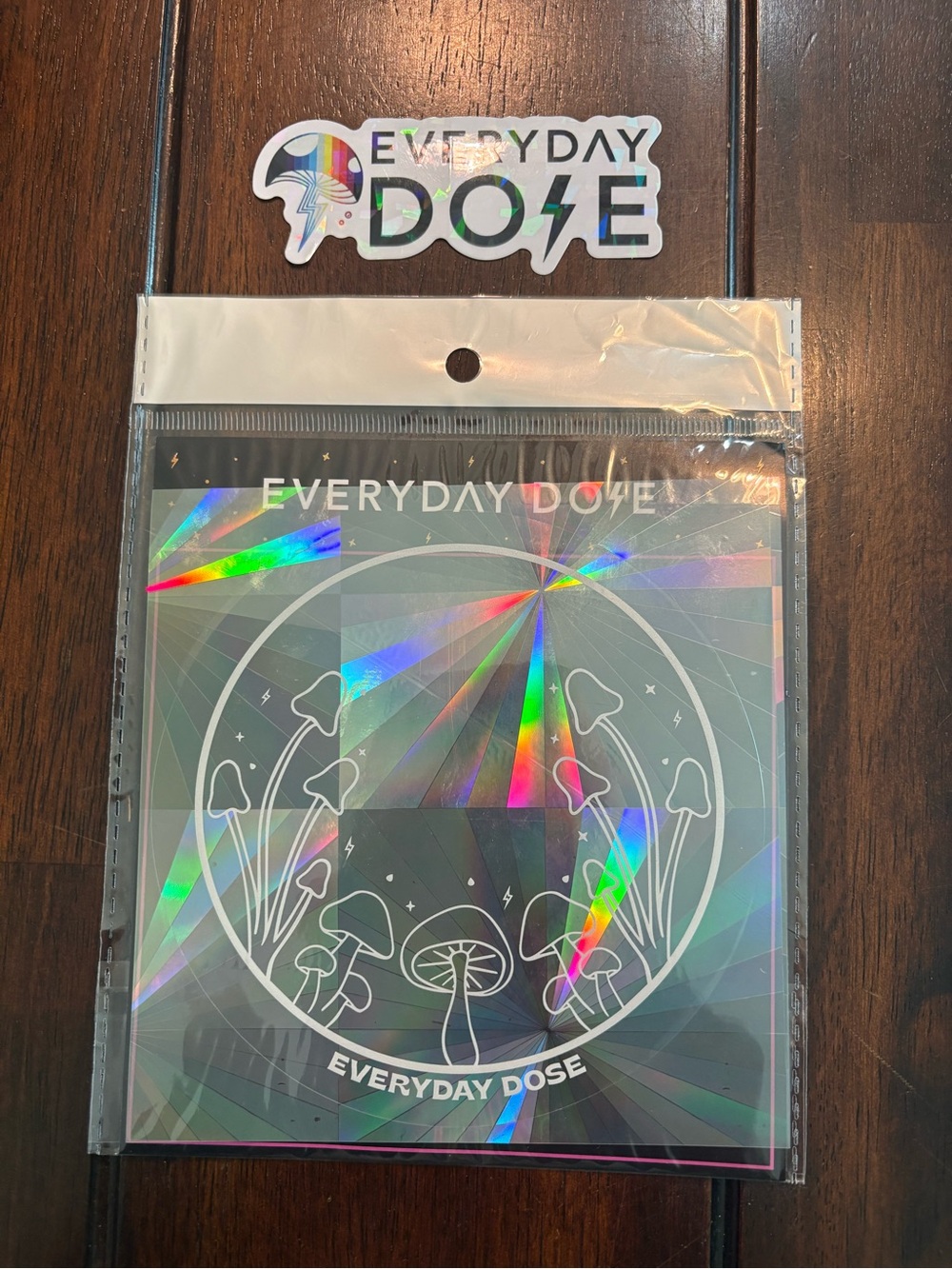 EVERYDAY DOSE Sun Catcher Sticker & Holographic Mushroom Sticker